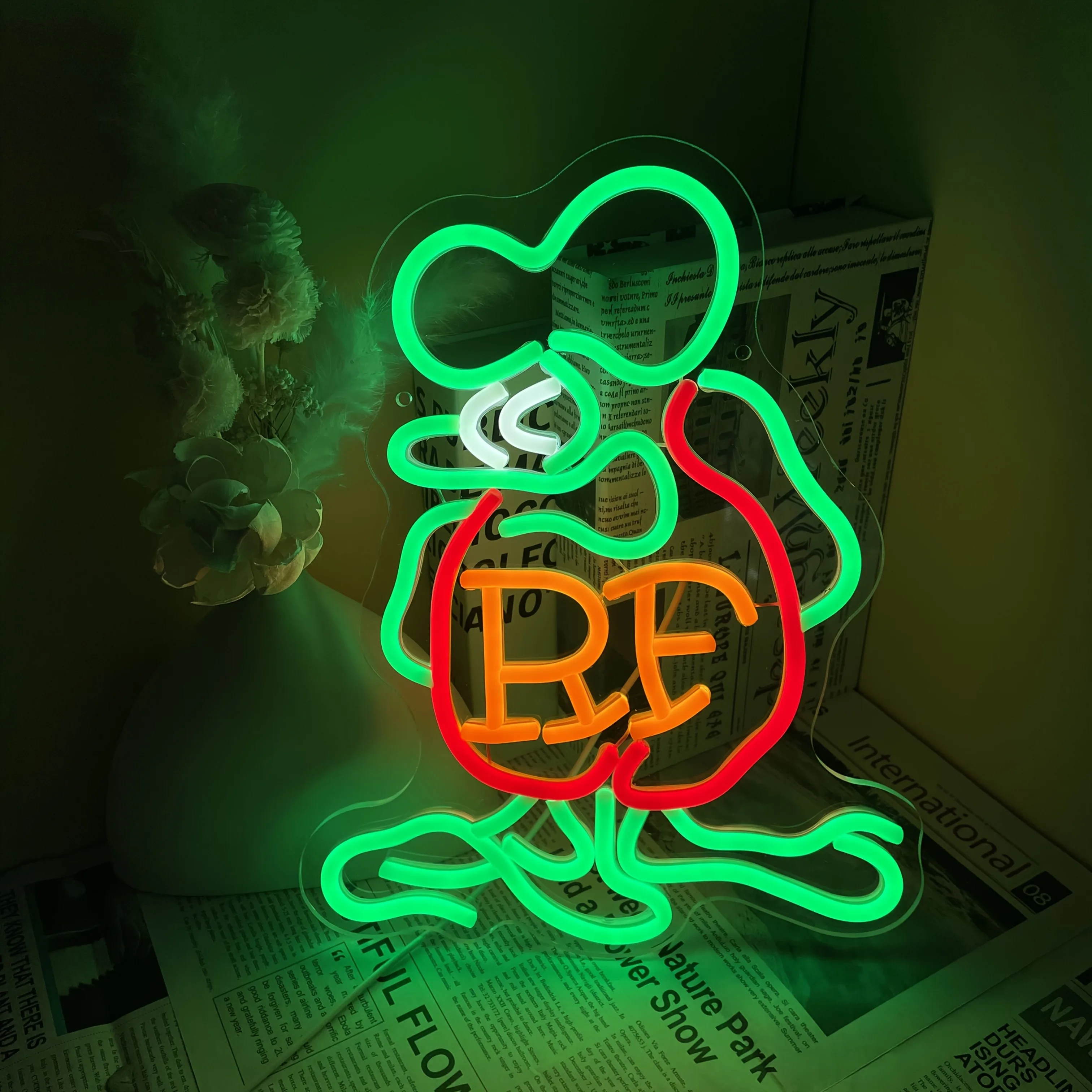 Cartoon Mouse Neon Light USB Powered Adjustable Brightness Wall Decor for Bedroom Garage Dorm Bar Game Room Background Decor