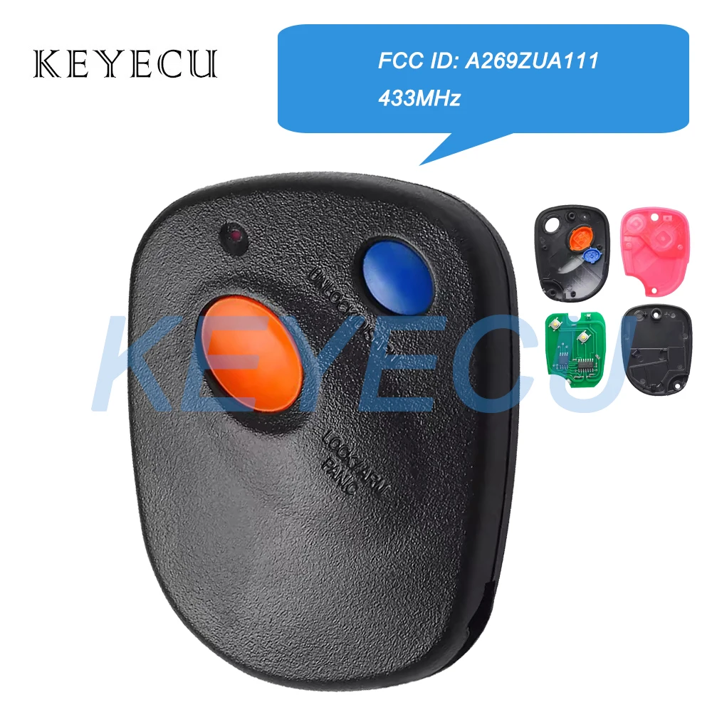 Keyecu FCC ID: A269ZUA111 433MHz Remote Car Key Fob 2 Buttons for Subaru Legacy Impreza Outback 1999 2000 2001 2002 2003 2004