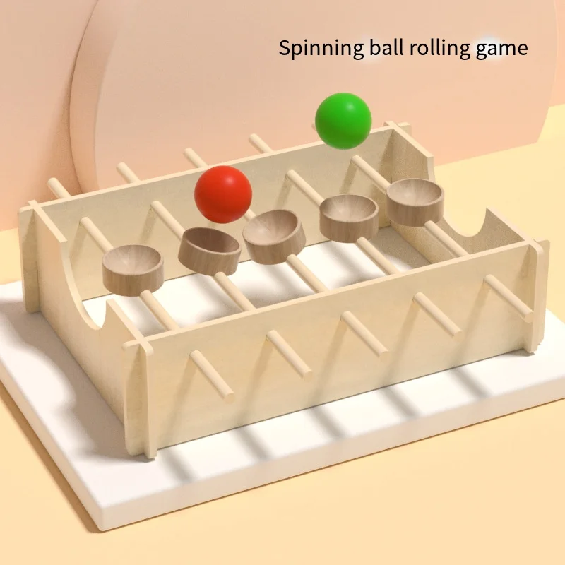 

Montessori Wooden Marble Run Toy - Toddler Ball Rolling Game for Hand-Eye Coordination