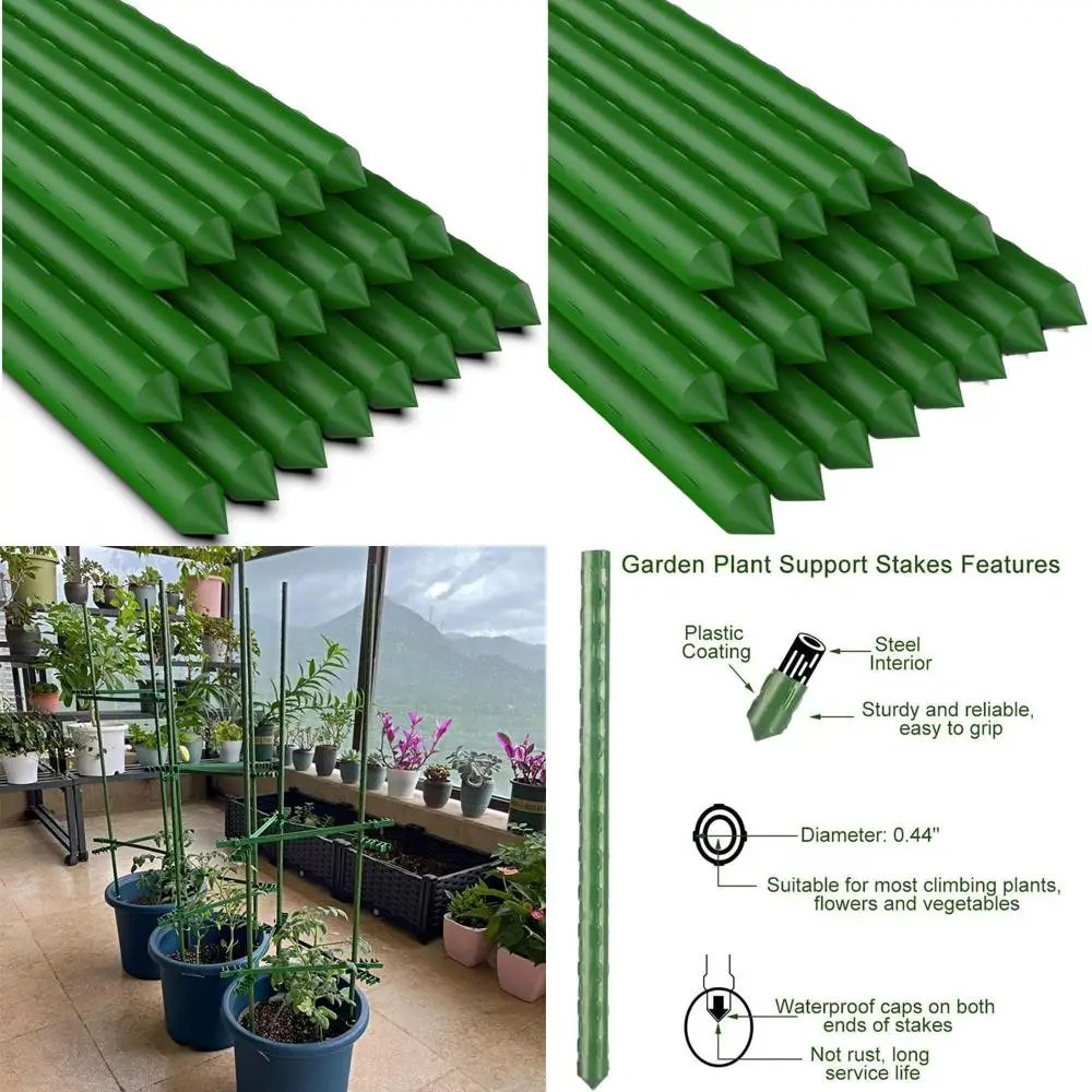 

3Feet 36inch Garden Stakes Sturdy Plant Sticks Support Tomato Stakes for Vegetable,Pack of 20