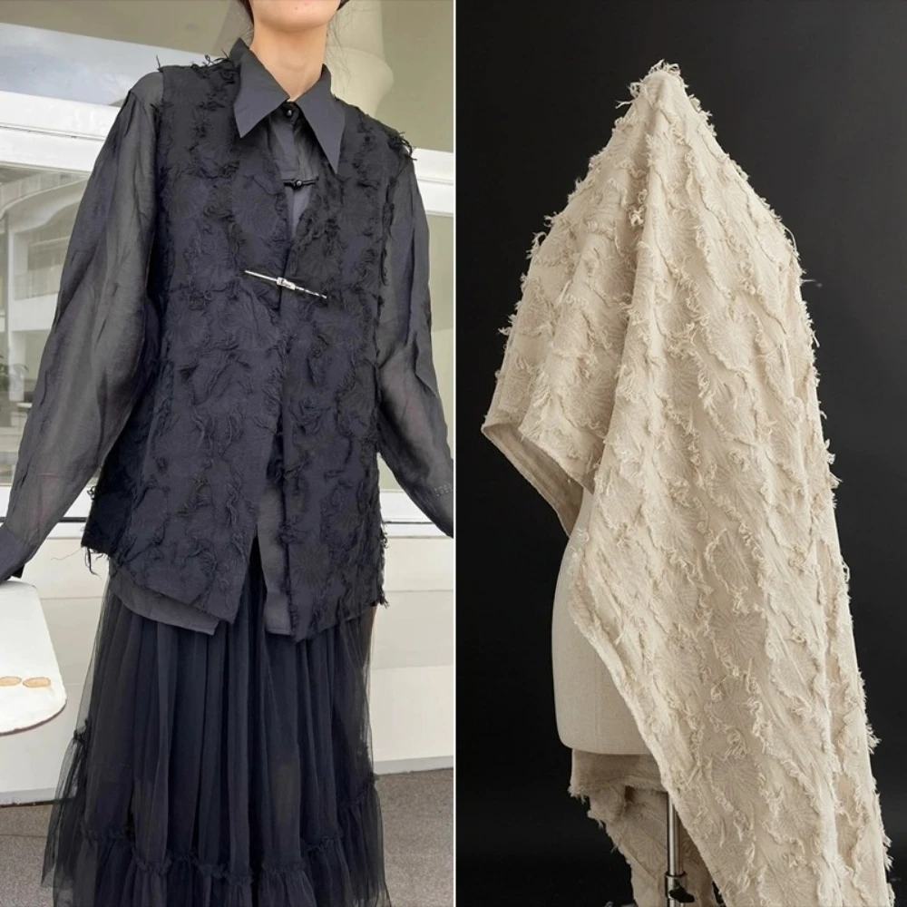 

Pure Cotton Jacquard Washed Denim Fabric Dress Pants Coat Cape Fashion Design Diy Sewing Wholesale Material Cloth by the Meter