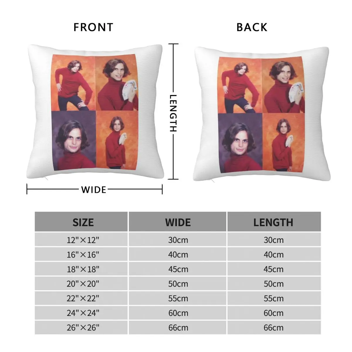 Matthew Gray Gubler Iconic Square Pillowcase Polyester Linen Velvet Pattern Zip Decorative Pillow Case Sofa Cushion Cover 18