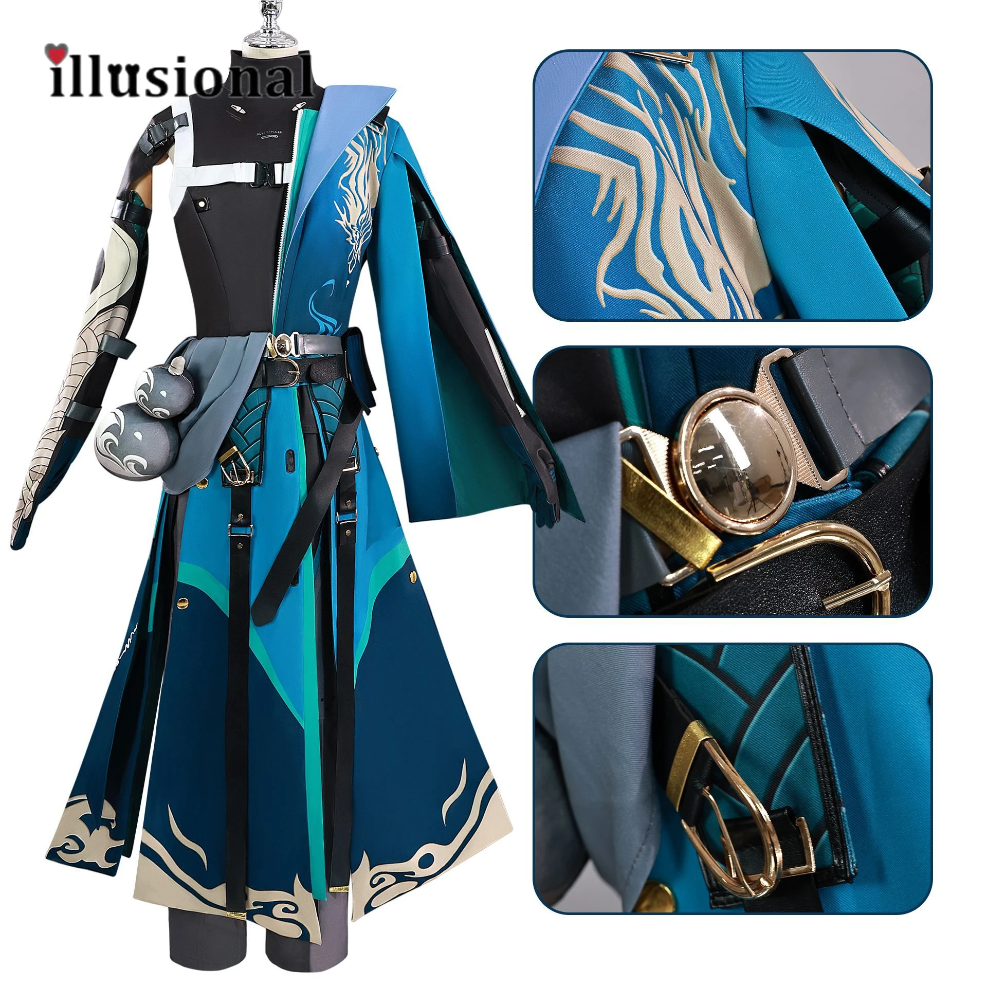 illusional Wuthering Waves Jiyan Cosplay Costume Anime Game Jiyan Unifrom Dress Halloween Costumes