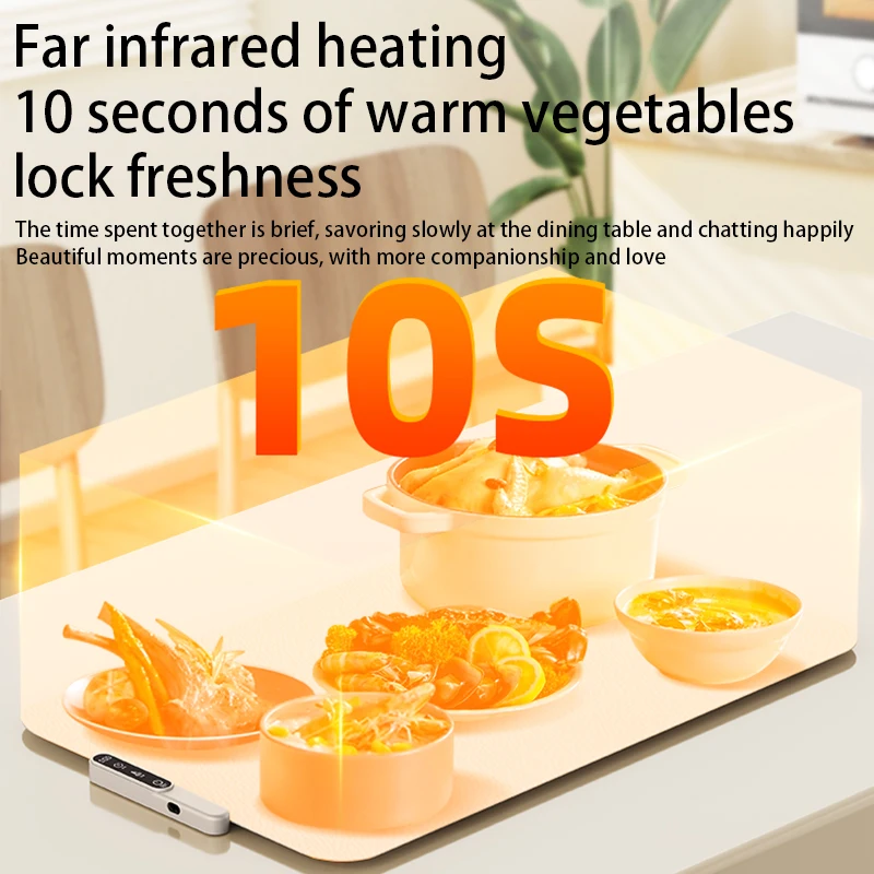 Bandeja de calentamiento eléctrico, placa calentadora de alimentos, plegable, portátil, inteligente, estera de calentamiento rápido, bandeja de calentamiento eléctrica, tabla de calentamiento de alimentos - Image 5