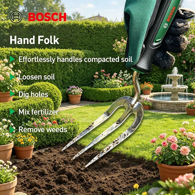 

Bosch Horticultural Tool Set Durable Non Slip Handle Rust Proof Excavator Straw Rake Essential For Home Horticulture Planting