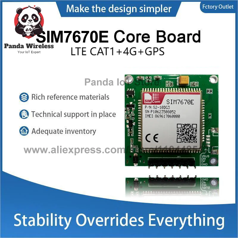 SIMcom SIM7670E Core Board Development Board LTE CAT1+4G+Qualcomm chip LTE-FDD B1/B3/B5/B7/B8/B20/B28 TTL Serial Port