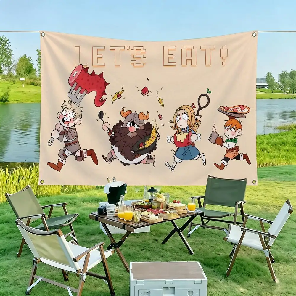 ANIMD-E D-Delicious In Dungeon Flags Flag Suitable For Party Club Outdoor Interior Wall Art Decoration Banner Gift