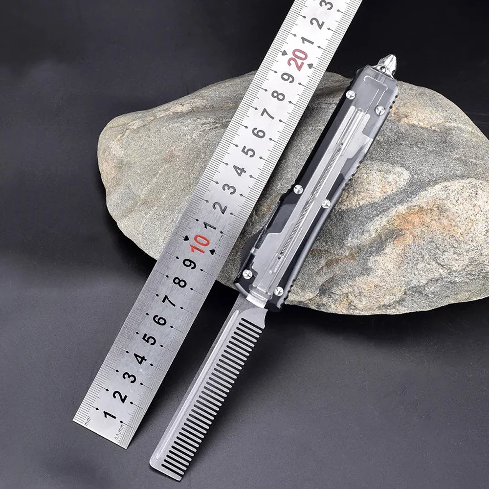 

Multi Style Fully Automatic Technology Spring Comb, Straight Jump, Aviation Aluminum Handle, UT Stainless Steel Tool Comb, EDC