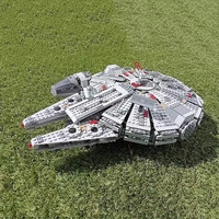 New 1381 PCS of Millennium Falcon Ship Force Awakening Set compatible spaceship model building block toys as a children's gift