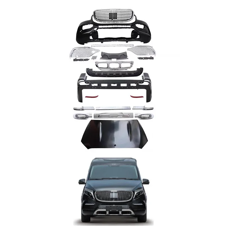 

Дамии, новый дизайн, комплекты кузова, передний и задний бампер, решетка капота, комплект кузова для Mercedes Benz V Class W447 Vito 2016-2025 Style