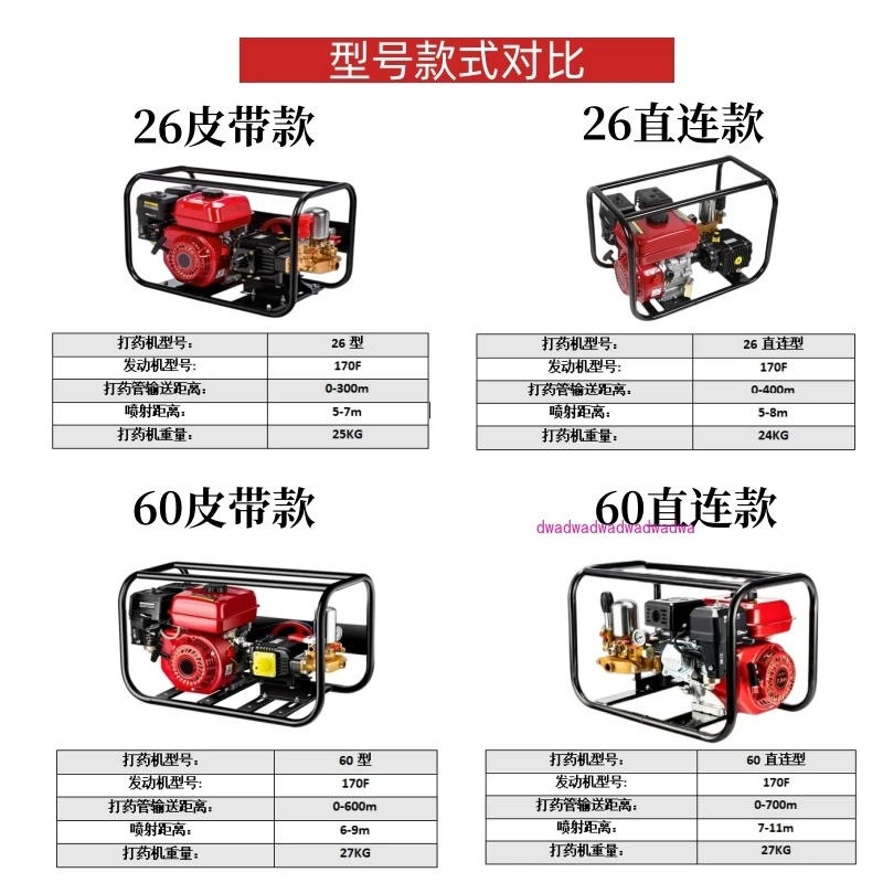 Gasoline dispenser agricultural high pressure pump new electric start four stroke powerful sprayer garden