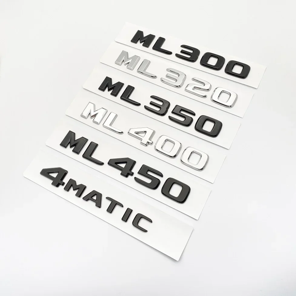 OK ABS ML300 ML350 ML400 ML450 ML500 Chrome Black Car Trunk Letters Logo Emblem Sticker for W164 W166 Series