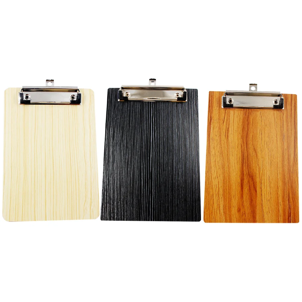 3Pcs Wooden Writing Board Clipboards Thick Portable Writing Boards for Office Home School Use Multi-Function Document Storage