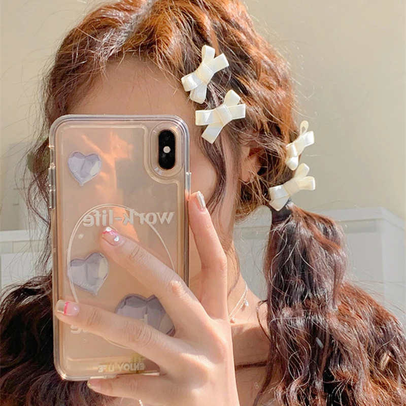 5pcs Small Bow Hair Clip Small Fresh White Girly Side Clip Instagram Hair Clip Headdress About 3.5*3cm