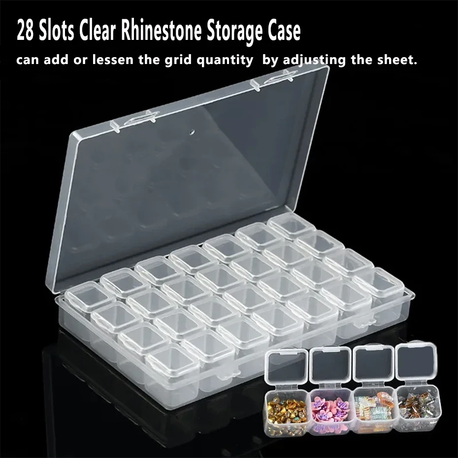 Nail Art Sotrage Box Case Rhinestones Gems Jewelry Beads PlasticEContainer Nails Accessories Empty Container DIY Manicure Tools