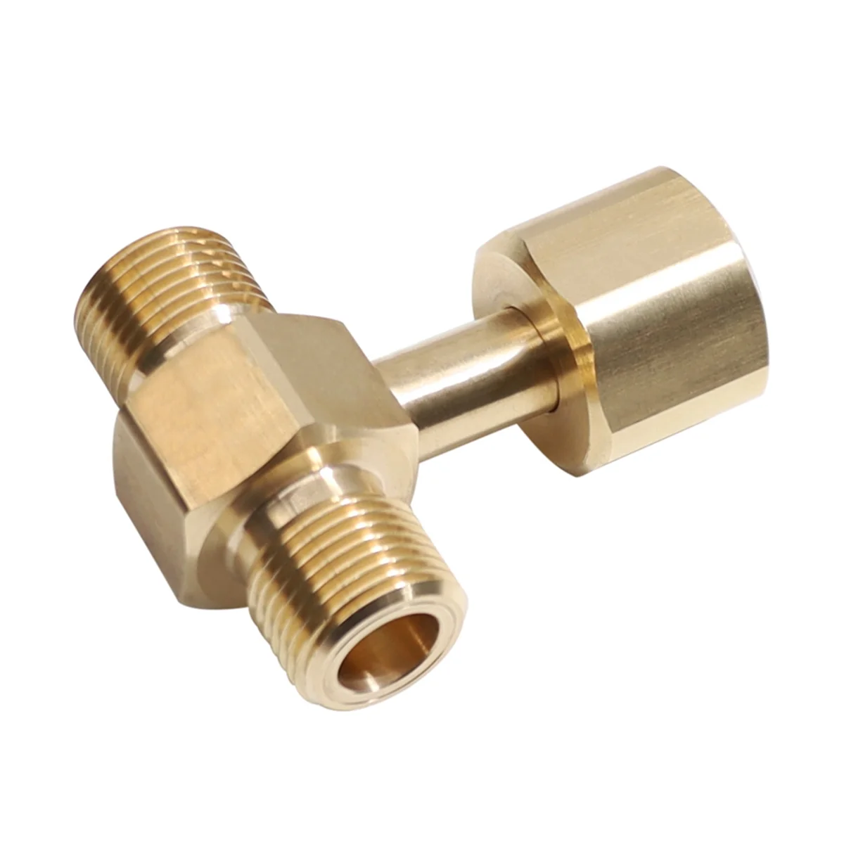 CO2 Tank Adapter,Soda Cylinder Brass CO2 Cylinder Tank CGA320 Adapter Converter Tee Adapter T-Adapter 1 to 2 CGA320 Vogue
