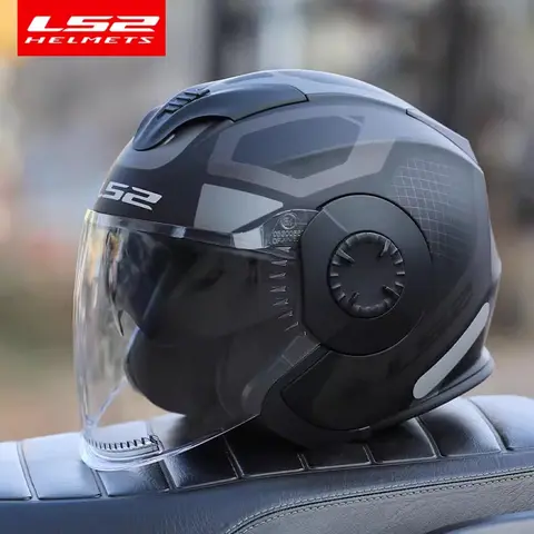 Kask motocyklowy LS2 VERSO FF570 Retro, kask otwarty z podwójnymi szybami, Casco LS2 570 Capacete M L Cascos De Moto Men Scooter