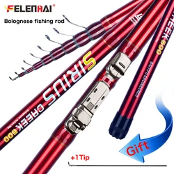 Felenhai Telescopic Bolognese Fishing Rod 4.0/4.5/5/5.5/6/6.5m T800 Carbon Travel Ultralight Spinning Float 30g Trout Bolo Pole