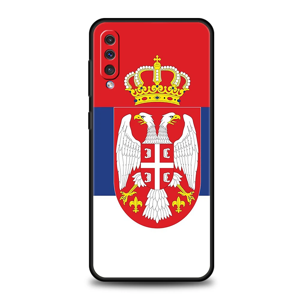 Serbia flag Badge Case For Samsung A56 A36 A26 A24 A16 A14 A12 A32 A50 A70 A20S A22 A30 A40 A34 A54 A42 A52 A04s A06 5G Cover