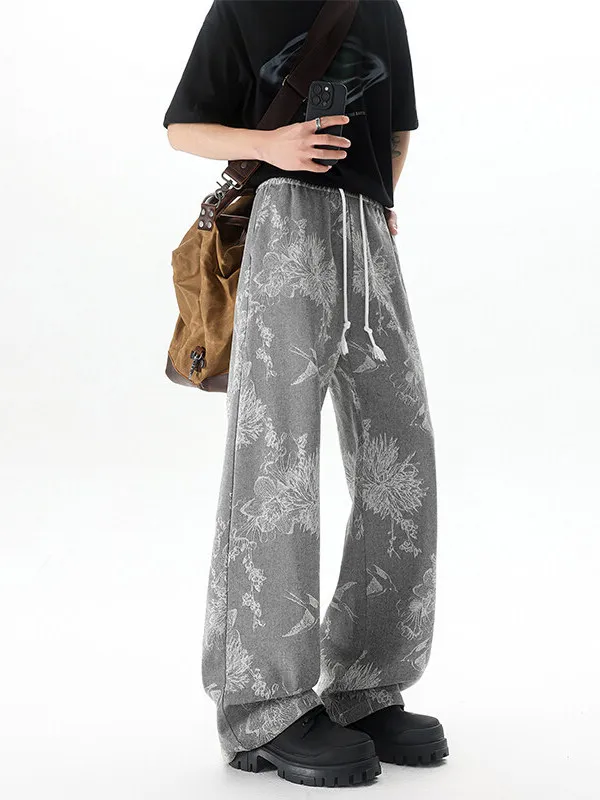 

Retro American Waed Straight Leg Pants Men's Wide Leg Casual Trousers Oldschool West Coast High Street Loose Fit Summer Jeans