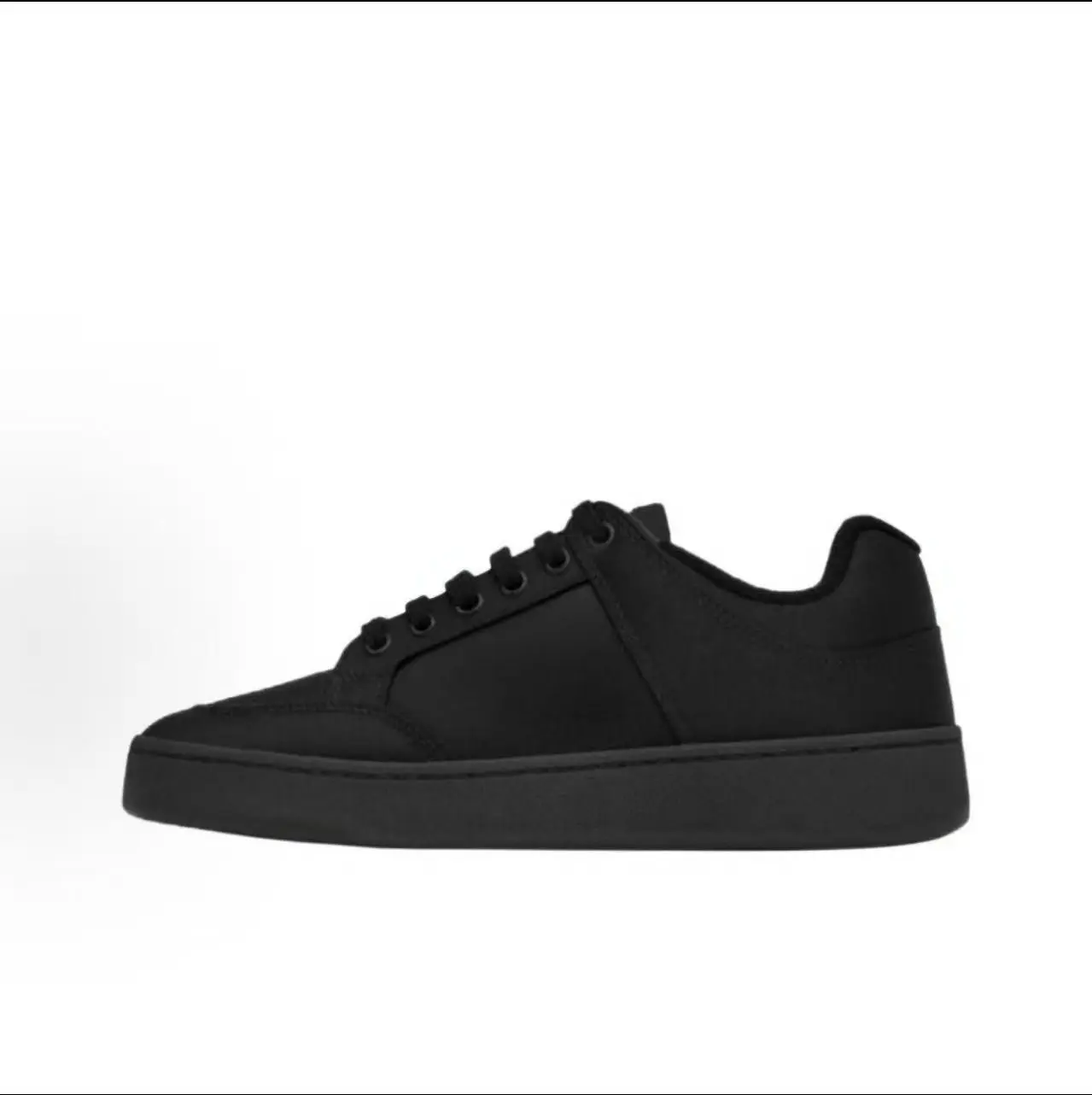 Unisex Fashion Low Cut All-black Board Shoes Matte Textile Upper Lace Up Wear-resistant Outsole Daily Skate Shoes