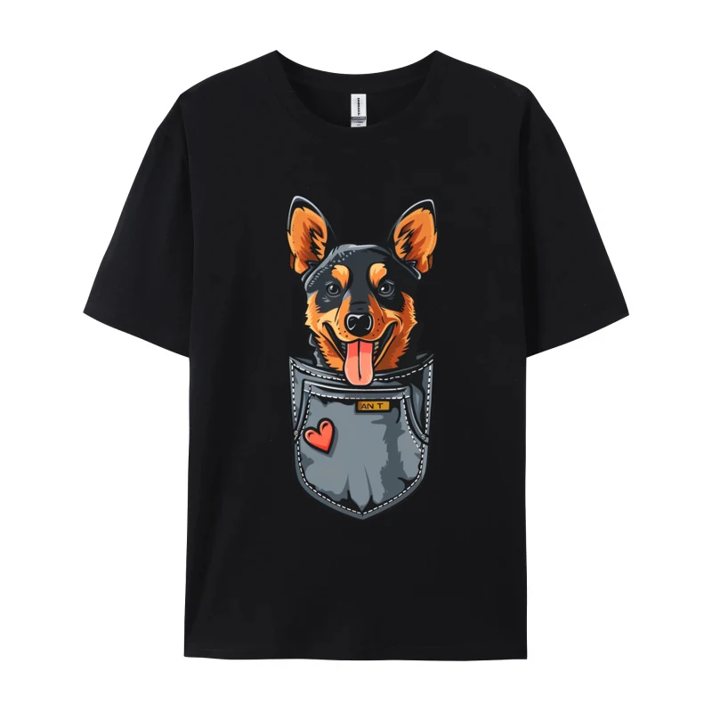 The Hound Dog Hides In The Pocket T-Shirt Pure Cotton Mens T Shirt Custom Clothing Shirt Dominant Luxury Designer Tshirt