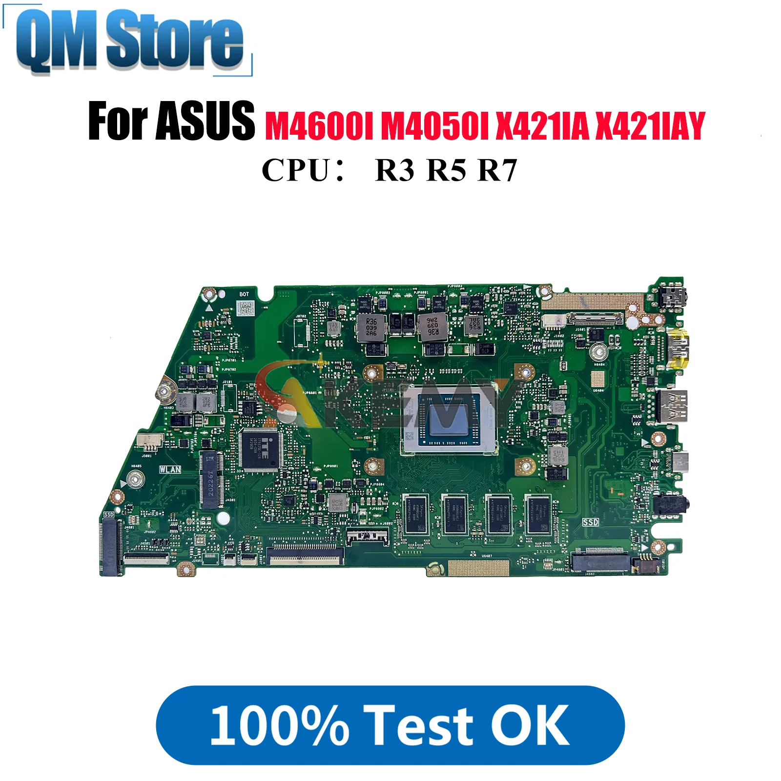 X421IA Laptop Placa-mãe Para ASUS VivoBook X421IAY X421I M4050I X421IA R421I M4600I Mainboard Com R3 R5 R7 CPU 100% testes OK