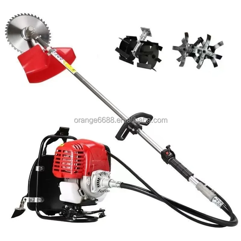 Four Stroke Weeding Tree Trimming Pumping Soil Loosening Ditchin Agricultural Multi-function Gasoline Powered Lawn Mower