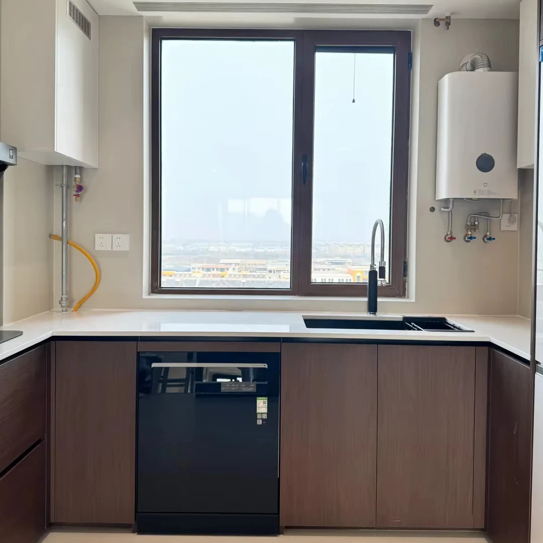 #Modern Design Kitchen Furniture Poland High End Custom White Cabinets Sink Wood Material for Luxury Villas PVC Kitchens