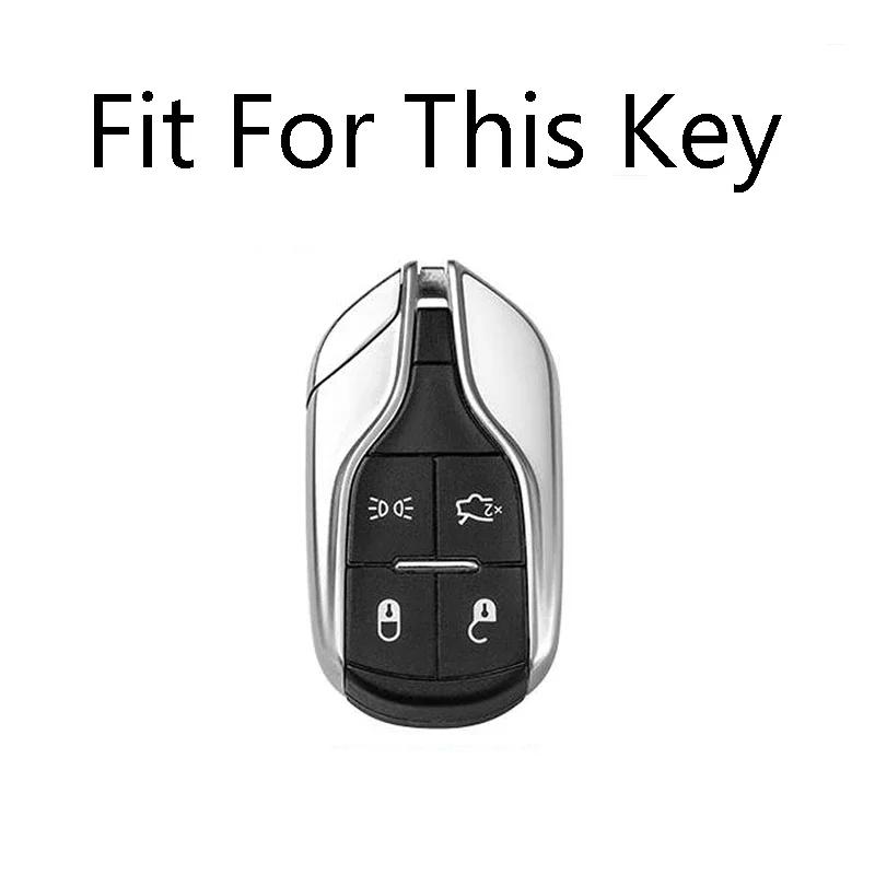 New Zinc Alloy + Silicone Car Key Case Full Cover For Maserati Ghibli Levante Quattroporte Smart Remote Key Protect Shell