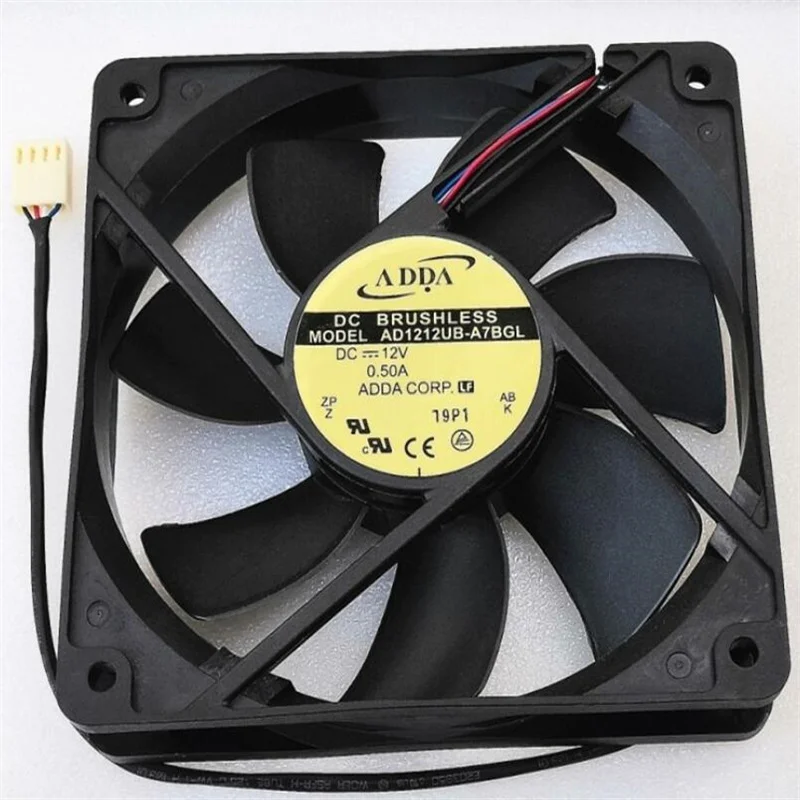 

Wholesale: new ADDA 12025 12CM AD1212UB-A7BGL 0.50A double ball 4-wire temperature control fan