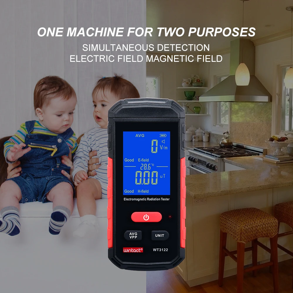 Geiger counter new WT3122 electromagnetic field detector wave radiator mobile phone radiation tester audible visual alarm