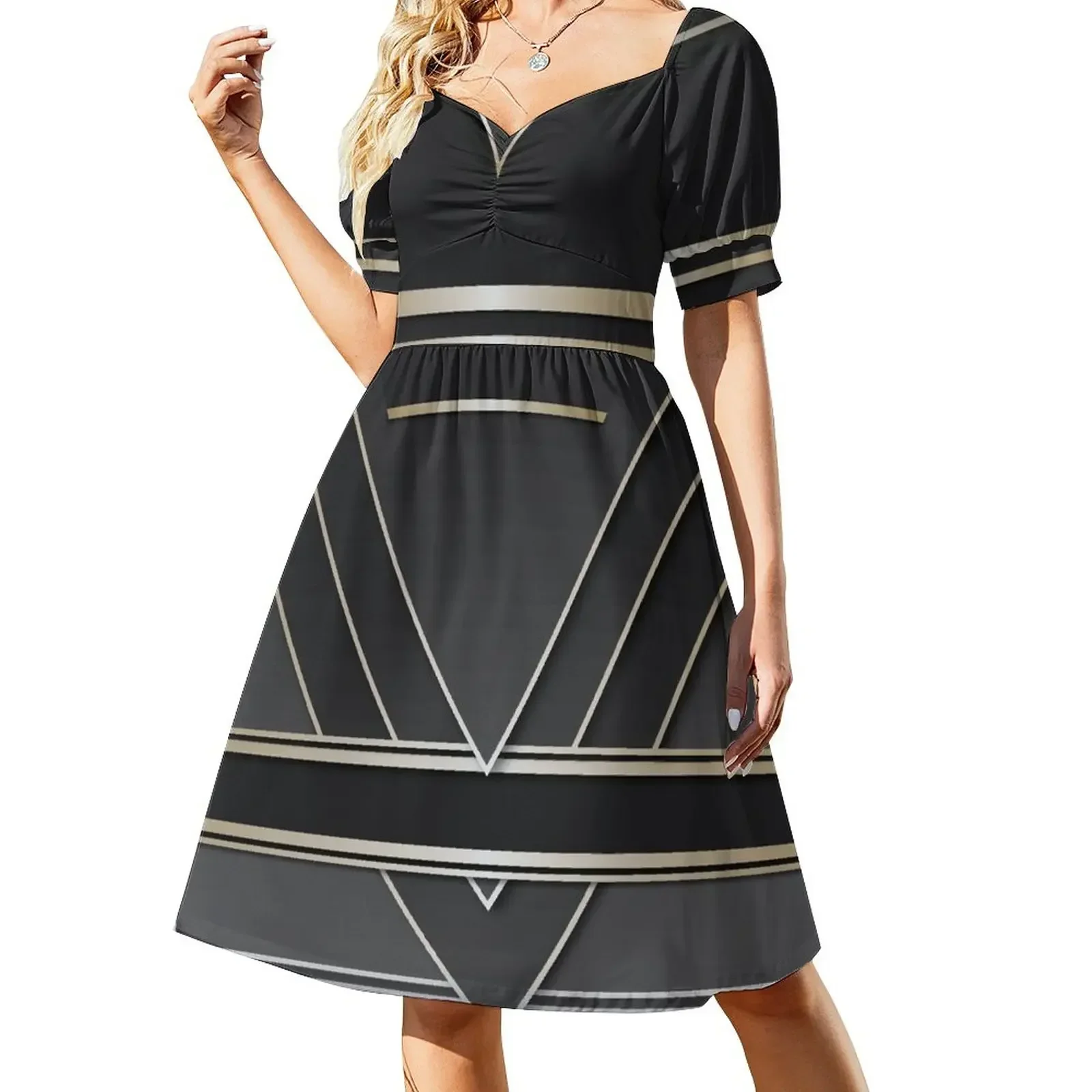 

Art deco design IV Short-Sleeved Dress cocktail dresses Women's summer long dress dresses summer dress for women summer
