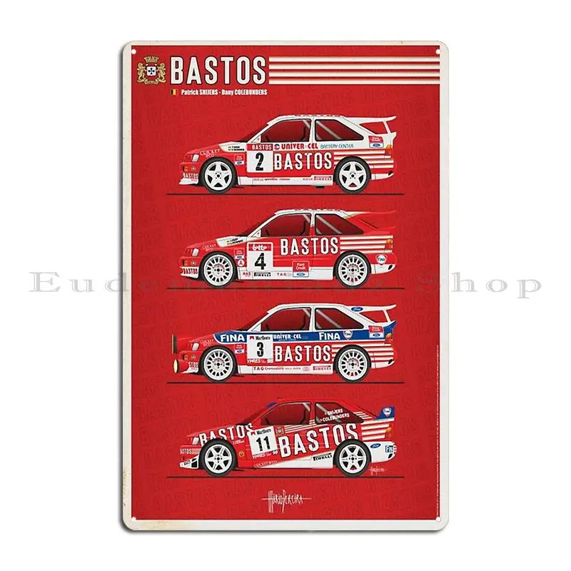 Team Bastos Metal Plaque Poster Wall Decor Printed Club Custom Rusty Tin Sign Poster