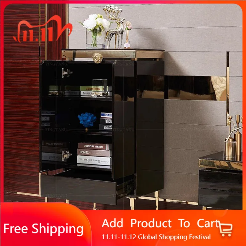 

Glass Shelves Wine Cabinet Living Room Mobile Restaurant Bar Cabinet Kitchen Luxury Modern Armadi Aperti Drinking Bar Furniture