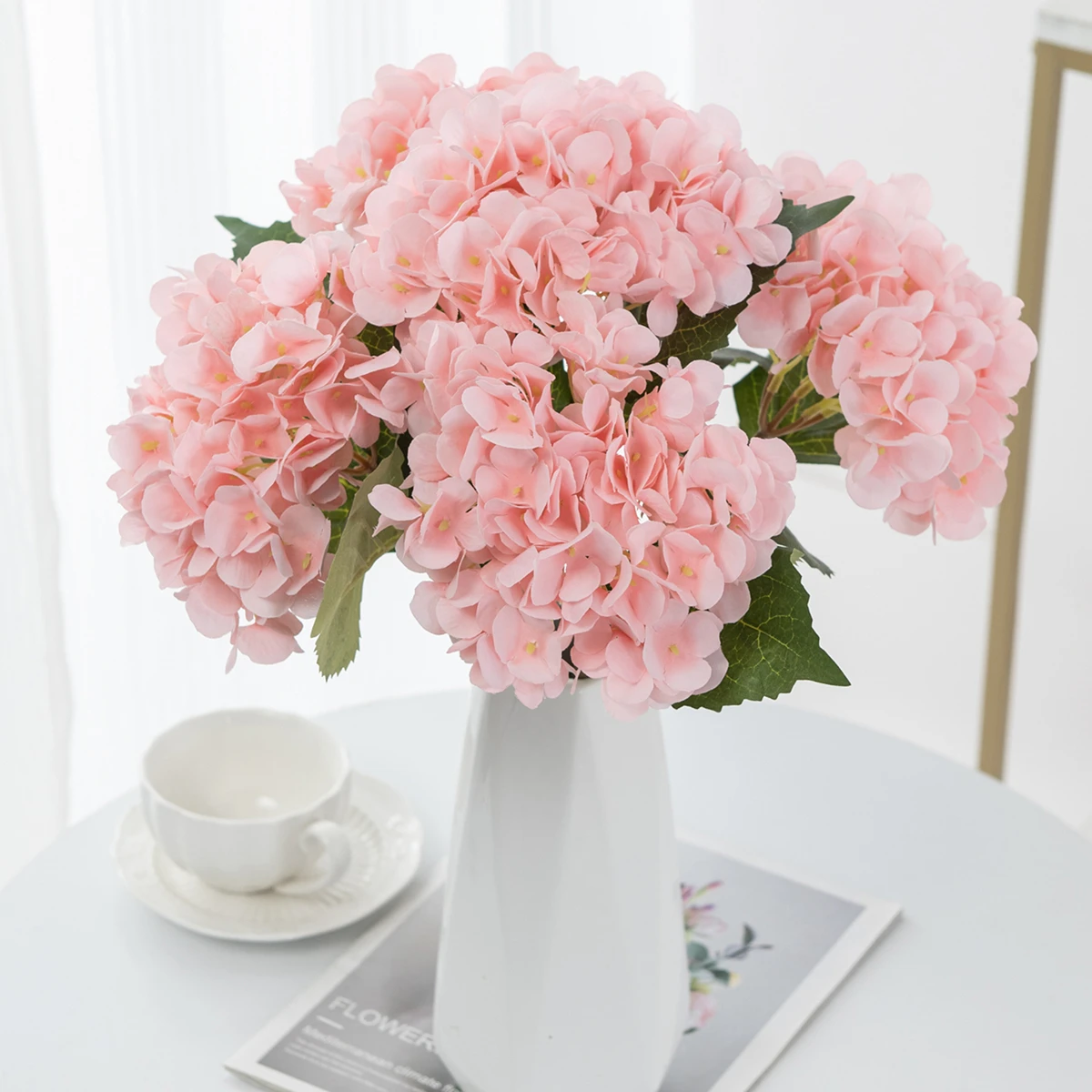 Artificial Flowers Cheap Silk Hydrangea Bride Bouquet Wedding Home Festival Decoration Ornaments for Vase Plants Arrangement Diy