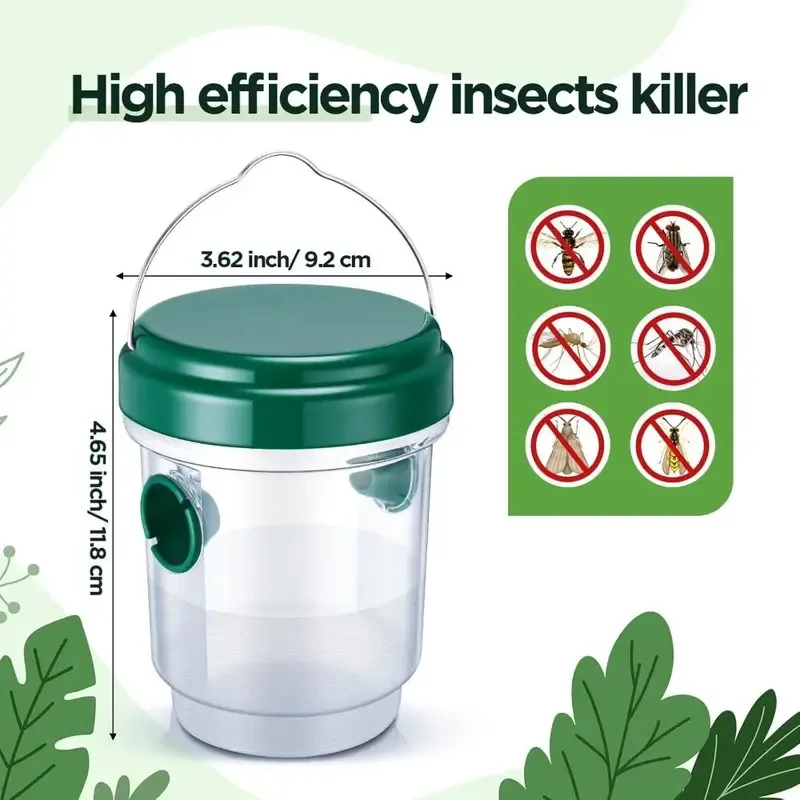 TOPLIVING Hot Reusable Wasp Traps Transparent Convenient Hang Hanging Bee Traps Fly Bee Killer For Indoor Outdoor