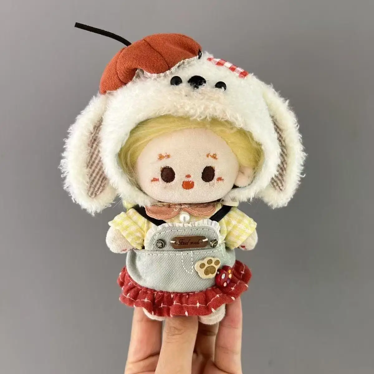 

Apple Puppy Cotton Doll 10cm Original Dress Set Cute Kawaii Outfit Fashion 10cm Doll Clothes Change Clothes