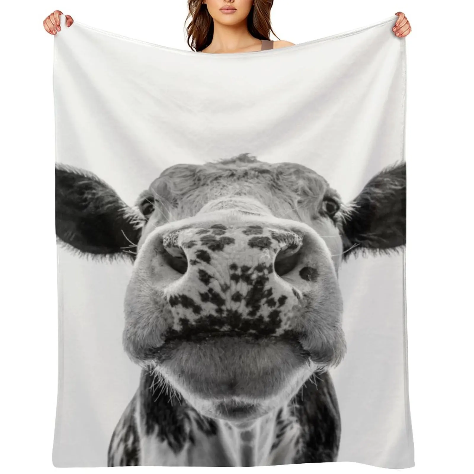 

Black and White Cow Print Throw Blanket Bed linens Sofa Throw for sofa Baby Blankets