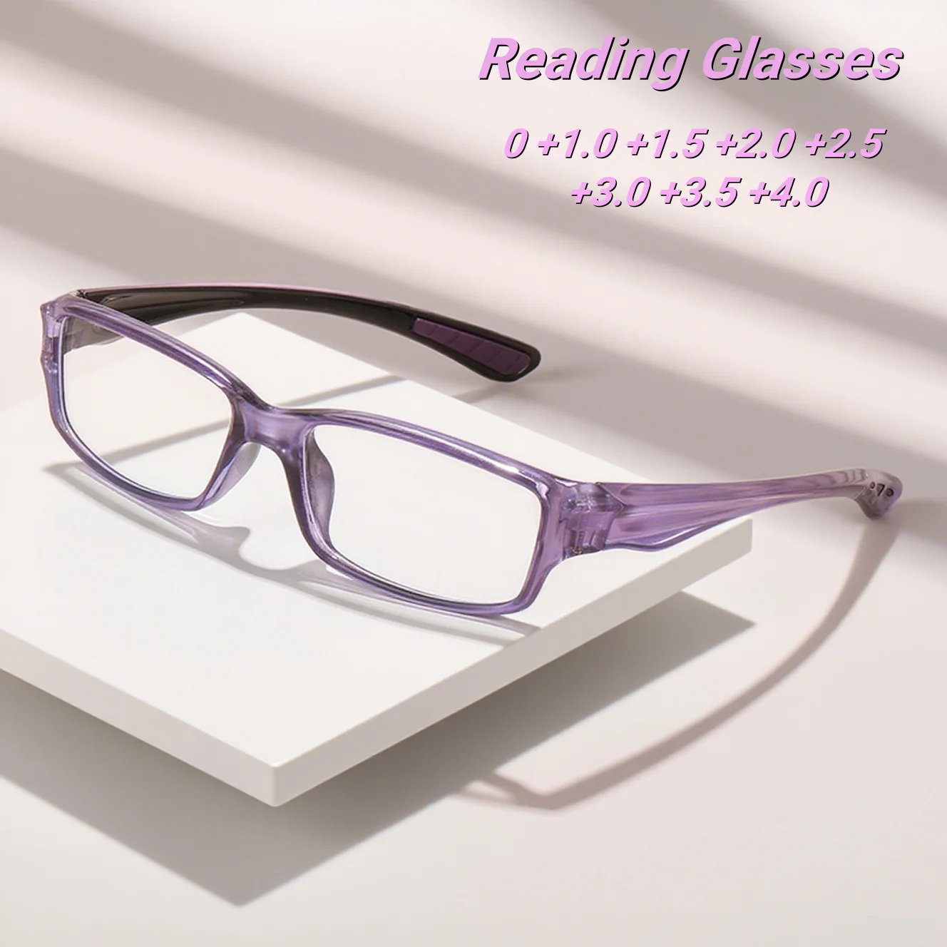 

2025 New Fashionable HD Box Women's Reading Glasses Retro Neutral Cycling High Quality Anti Blue Light Presbyopia Glasses