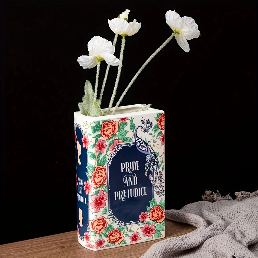 Creative Ceramic Book Vase, a European-style exquisite and enduring book-shaped decorative item, the best gift for book lovers