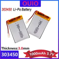 3.7V 1000mAh 303450 Lithium Battery 3.7 Volt Li-polymer Lipo Bateria For Remote Control Headphone Mini Camera LED Light