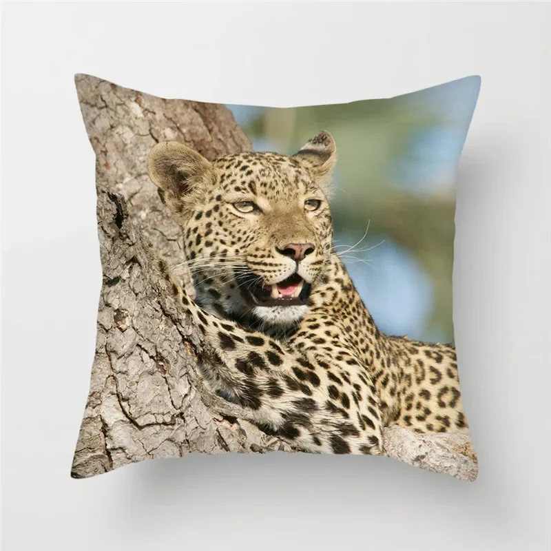 Animal Cheetah Leopard Decorative Cushion Cover Polyester Pillow Cover Cushion Pillowcase For Home Sofa Decor Fundas De Cojin