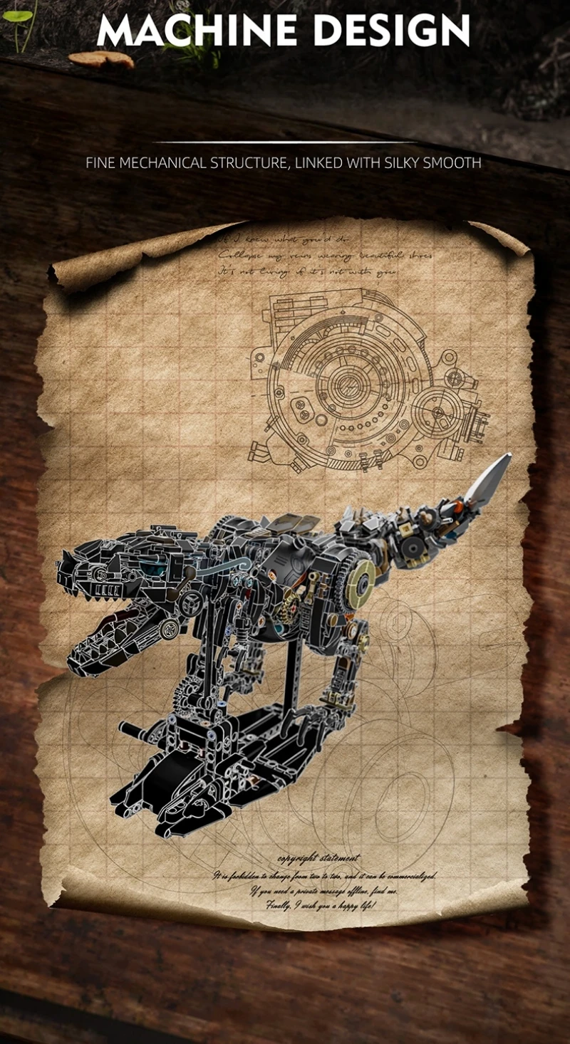 STEM Kreative Jurassic Mechanische Dinosaurier Bausteine Ziegel Tyrannosaurus Rex Tier mit Licht Modell Montage Spielzeug Kind Geschenk – Detail 7
