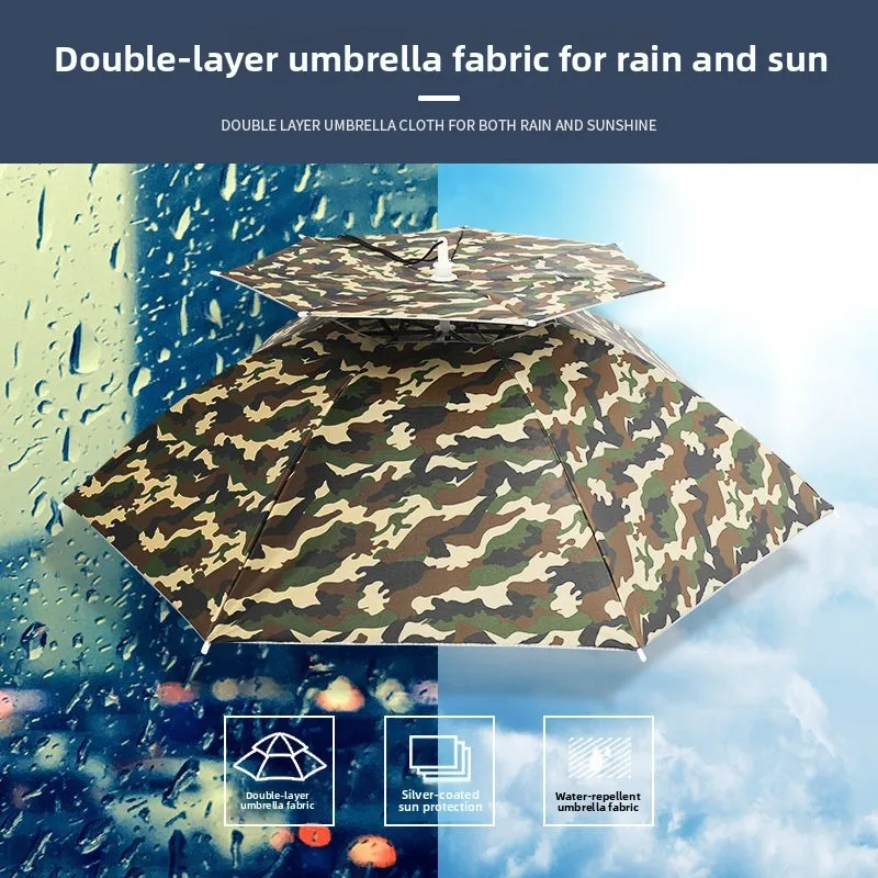 Outdoor Sunshade Umbrella Hat Headwear Rainproof Heat Insulation Tea Picking Special Cap Fishing Shade Working Breathable Com...