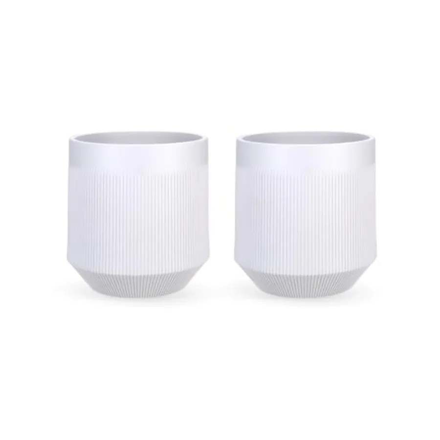 

Plant Pots Set of 2 Plastic Large Pots for Indoor Plants, Flower Pots Outdoor Planters with Drainage Hole and Seamless Saucer,