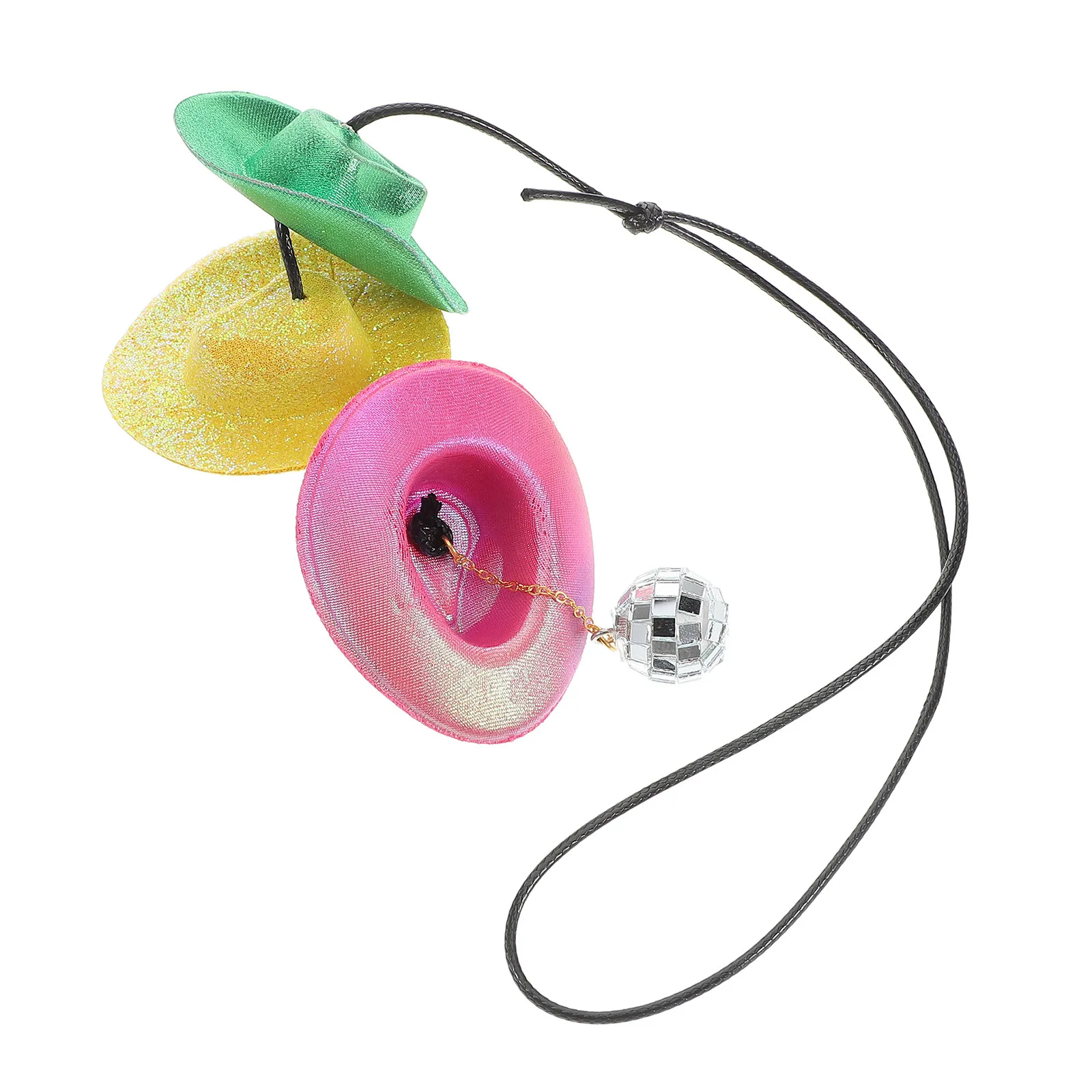 

Cute Cowboy Hat Rearview Mirror Car Hanging Ornament Adorable Auto Pendant Interior Decoration Car Mirror Accessory Unique Charm