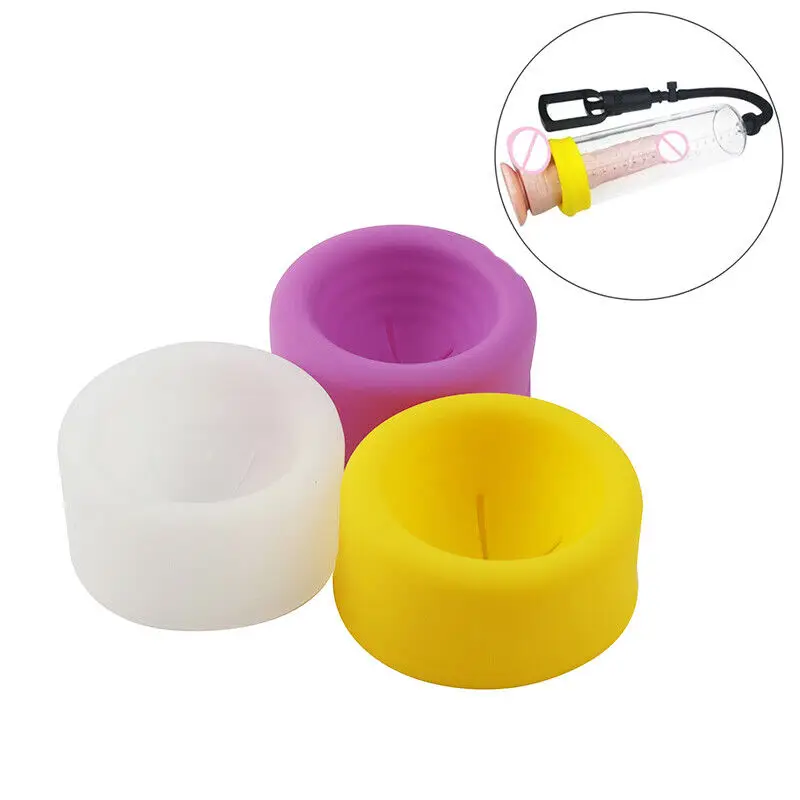 3PC Weiche Ersatz Saug Donut Hülse Abdeckung Gummi Dichtung für Penis Pumpe Enlarger Gerät Komfort Vakuum Zylinder Männlichen Sex spielzeug