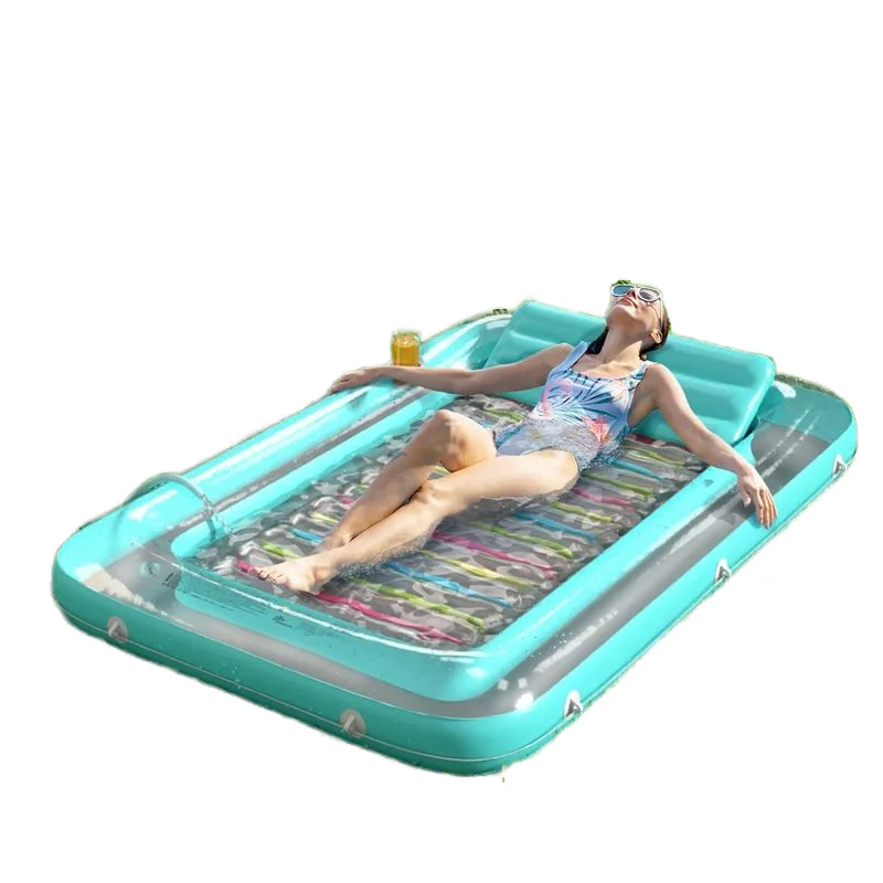 Inflatable Swimming Pool Floating Bed for Adults Children to Blow Sunbathing Pool Raft Tub With Inflatable Pillows