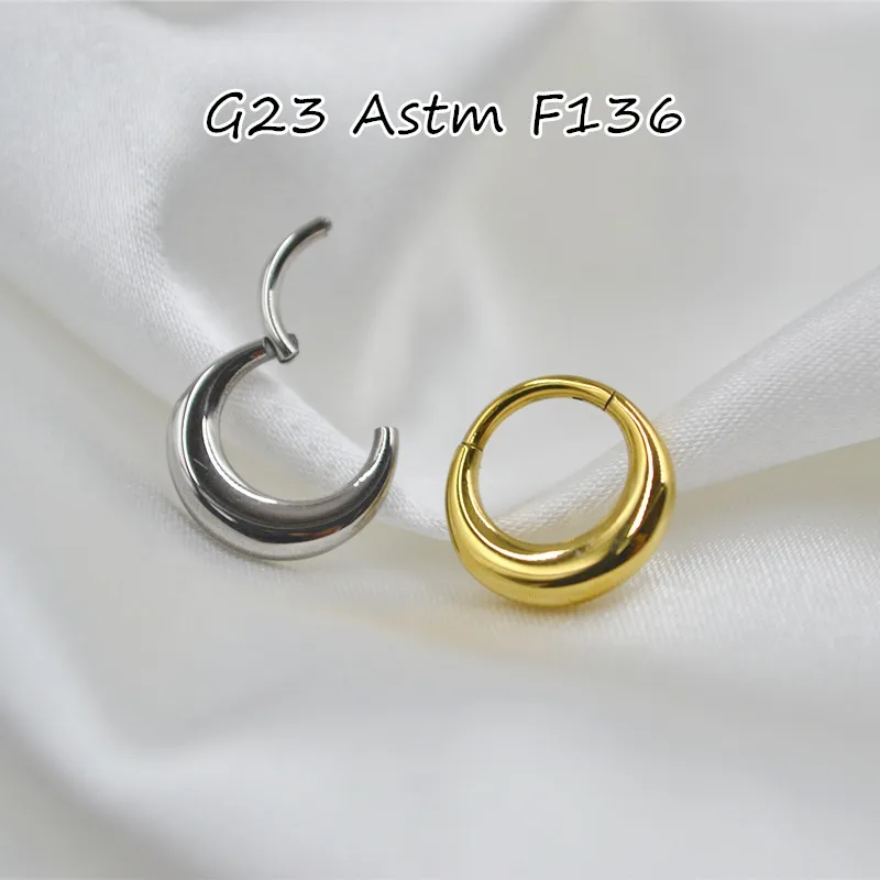 

10pcs G23 F136 Titanium Nose Hoop Septum Clicker Ring Earring Ear Tragus Helix Diath Cartilage 16Gx8 10mm Body Piercing Jewelry